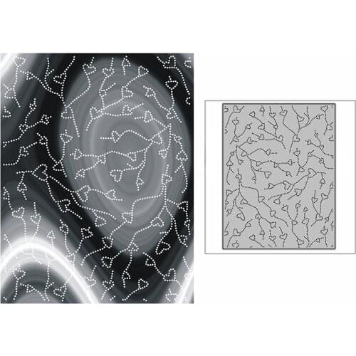New Spotted Hearts Chain Background Plate Craft Embossing Mold 2021 Metal Cutting Dies for DIY Scrapbooking Album Card Making