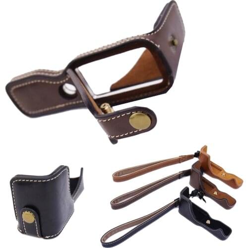 New Pu Leather Camera case Bag for Canon EOS M10 EOSM10 Camera with wrist strap opening battery Design with strap