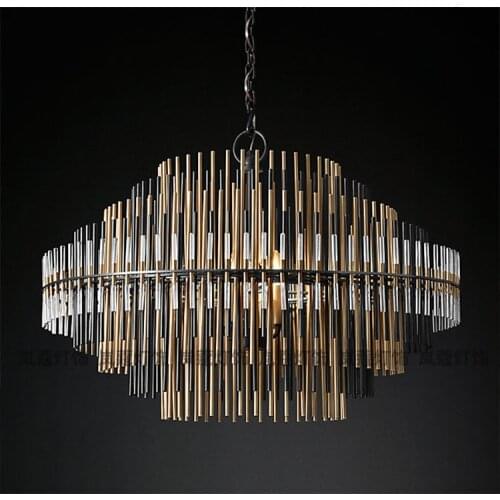 Postmodern simple retro personality creative chandelier American luxury chandelier hotel villa clubhouse lamp