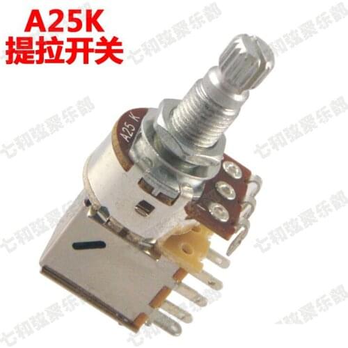 3 Pcs/lot A25K Guitar Push Pull Switch Control Pot Potentiometer For Electric Guitar Bass parts (658ddsx)