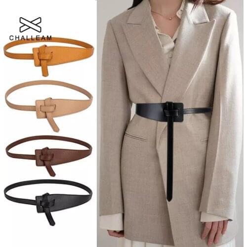Women Belt Female PU Leather Black Coffee Bow Leisure Belts For Dress Fashion Bownot Winter Knot Straps Coat Accessories 273