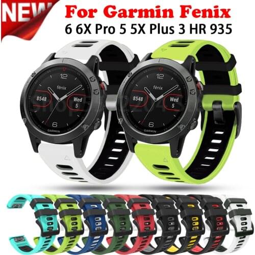 26 22MM Silicone Quick Release Watchband Strap for Garmin Fenix 6 6X Pro Watch Easyfit Wrist Band Strap For Fenix 5 5X Plus 3 HR