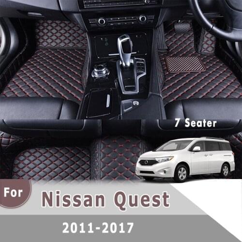 RHD Carpets Car Floor Mats For Nissan Quest 2017 2016 2015 2014 2013 2012 2011 (7 Seats) Accessory Kits Protect Waterproof