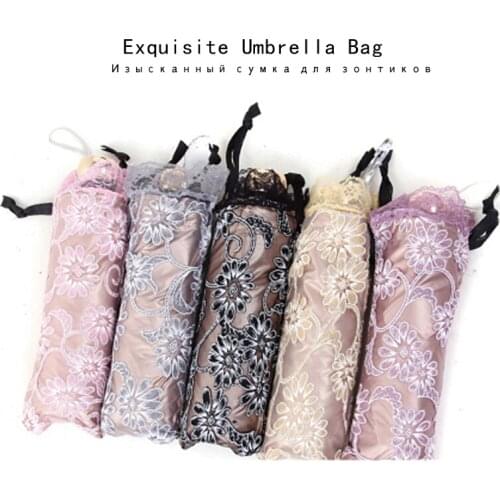 Folding umbrella Rain Women Folding UV Protection Embroider Umbrella Fashion Lace Bumbershoot Fashion Lace Umbrellas