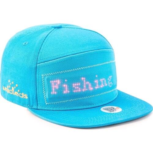 Bluetooth LED hat battery powered programmable scrolling message display board baseball cap hip hop hip-hop party parade fishing