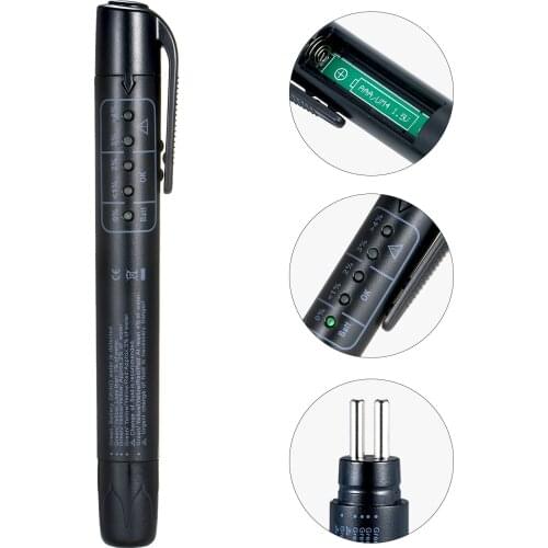 Brake Fluid Tester Brake Fluid Liquid Tester Pen Auto Brake Oil Moisture Analyzer with 5 LED Indicators for DOT3 DOT4 DOT5