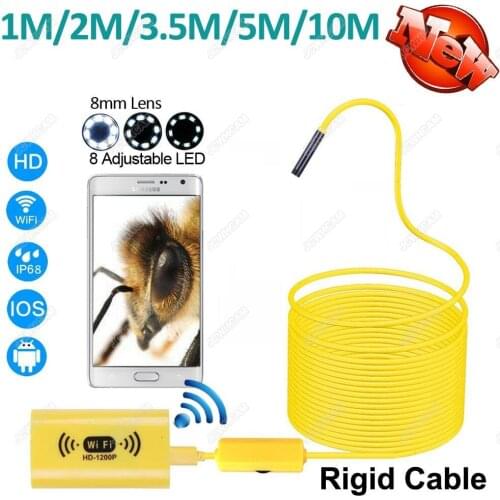 USB Wifi Endoscope Camera Android 1200P Endoscope Camera Inspection Semi Rigid Hard Tube Softwire Android iOS Borescope
