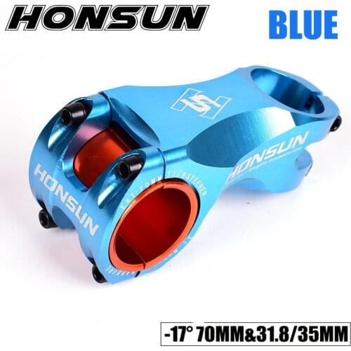 31.8-35mm 70mm HONSUN Bike Stem CNC Ultralight MTB Road Bike Stem 17 Degree Aolly XC MTB Handlebar Stem Bike Cycling Accessories