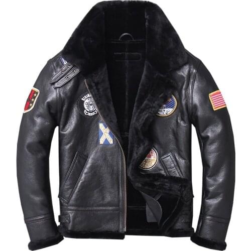 Factory 2019 New Men Shearling Genuine Leather Sheepskin Jacket Fashion Multi-labeling Casual Wool Liner Winter Russia Coats