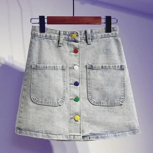 Spring Summer Irregular Denim Skirt Female 2020 New High Waist Beaded Skirt A-line Female Package Hip Skirt Jeans Shorts