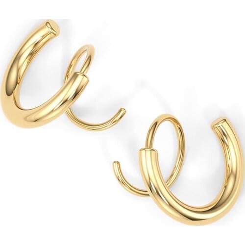 Fashion Spiral Double Twisted Contracted Temperament Punk Style Earrings Women Stud Earrings