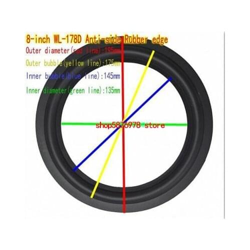 1pcs 8"inch Speaker Anti-side surround rubber Edge Home Audio repair WL-178D