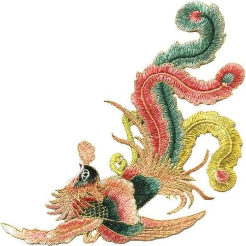 1Pc Clothing Hanfu Accessories Phoenix Embroidery Lace Cock Coth Patch Cheongsam Scrapbooking