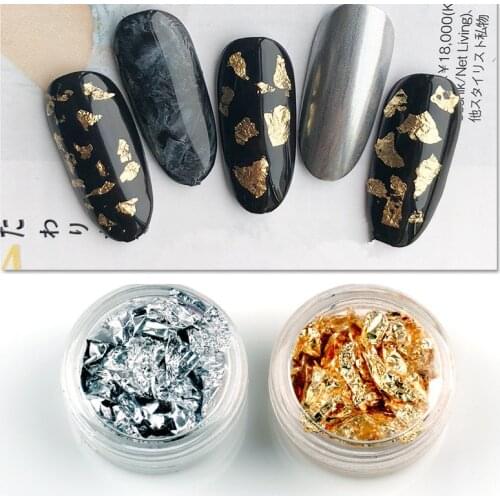 1 PCS Mezzling Gold Silver Aluminum Nail Art Foil Sticker Paper 3d Glitter UV Gel Polish Design Nail Decoration Tools