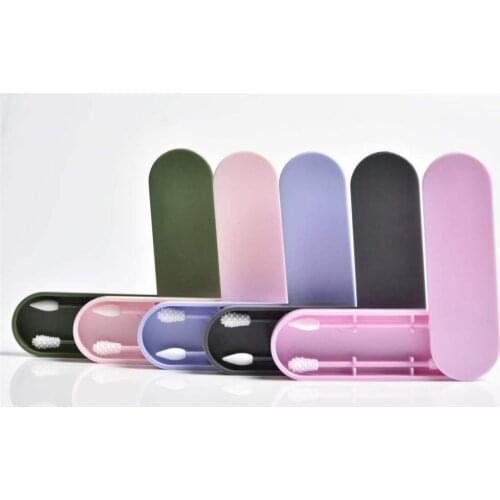 10set/lot 2Pcs/Box Reusable Cotton Swab Ear Cleaning Silicone Swabs Washable Makeup Sticks Soft Flexible Make Up Tools