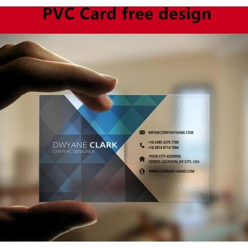 500 pcs/lot custom Transparent PVC Business Card visit cards Customized clear/frost Printing 85.5*54mm Free Card Holder