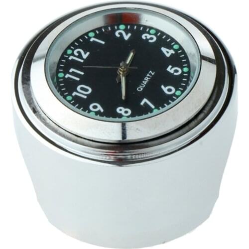 7/8inch 22mm Motorcycle Handlebar Waterproof Mount Time Dial Clock Watch, 2 colors