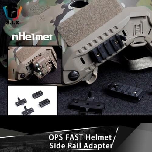 2 SET Fast Helmet Side Rail Picatinny Flashlight Mount Adapter Base OPS FAST Helmet Gadgets