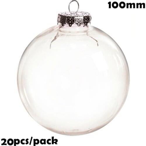 Promotion - 20 Pieces x DIY Paintable/Shatterproof Clear Christmas Decoration Ornament 100mm Plastic Bauble/Ball