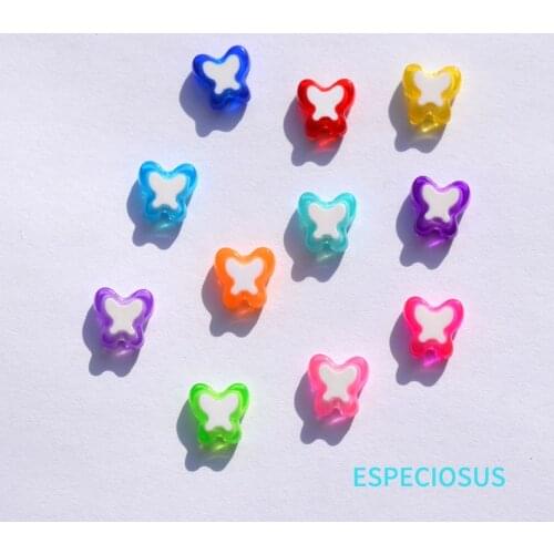 DIY Jewelry Accessories Acrylic Handcraft Fittings Mix Color Spacer 10MM Butterfly Shape Bead Beads Earring Making Departments