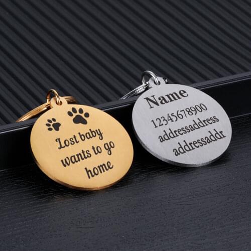 Free Engraving Name Tel Adress Anti-Lost Dogs ID Tags Personalised Collar Accessories Dog Puppy Pet Supplies Nameplate Pendant