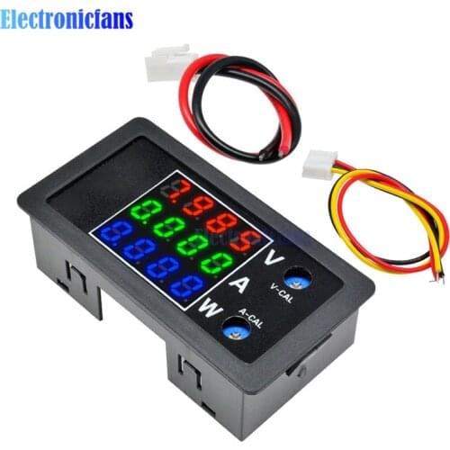 DC 0-100V 10A 1000W Digital Watt Meter DC Power Meter Energy Monitor Voltage Current Tester Analyzer 8V 12V 24V 0.28" LCD Meter