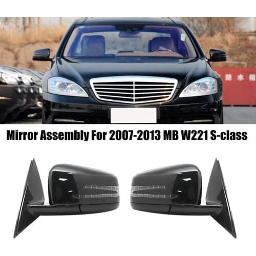 For 2007-2013 Mercedes Benz W221 S-Class S300 S350 S400 S63 AMG Side Door Power Rear View Mirror Assembly Black