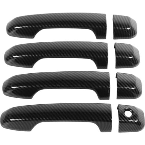 For Toyota 4Runner 2017+ Car Exterior Door Handle Cover Trim Carbon Fiber Style Styling Auto Parts