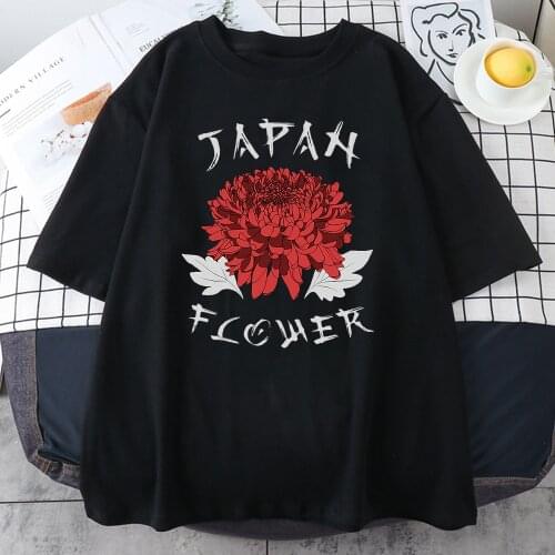Japan Flowers Anime Printed T Shirts Girls 2021 Summer Soft Casual T-Shirt Style Sweet New Tees Ins Fashion Womens Teeshirts