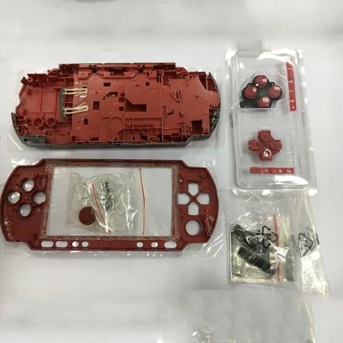 Red color Full housing Shell Case For PSP3000 PSP2000 PSP 1000 Replacement Body Case Full Game Console Cover with botton