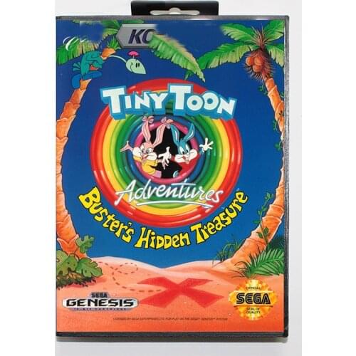 Tiny Toon Adventures Busters Hidden Treasure 16 bit For Genesis MD Game Card With Box For Sega Mega Drive For Genesi