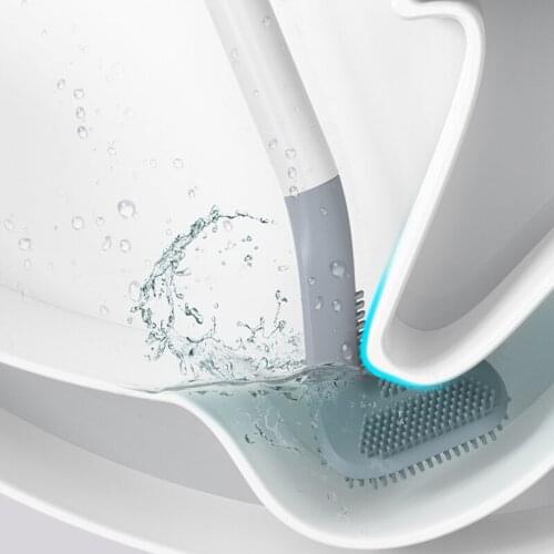 L Shape Toilet Brush No Dead Corners Household Wash Toilet Cleaning Soft Bristle Artifact Creative Bathroom Accessories