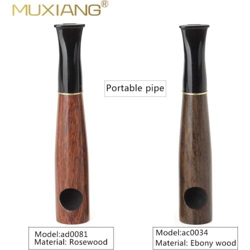 MUXIANG Handmade Wood Tobacco Pipe Straight Stem Small Portable Pipe With 9mm Filter Can smoke tobacco & Cigar ac0034/ad0081