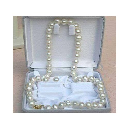 8-9mm White Akoya Cultured Pearl Necklace Earring Set(no box)