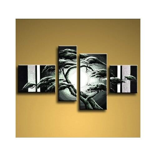 Lilystore4 pieces Large canvas Have Frame Modern Hand-draw Art Oil Painting With framedno framed