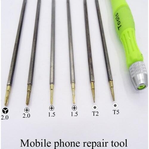 6 in 1 double head multifunction screwdriver set 1.5MM/0.8MM/2.0MM/T2/T4/T5/T6 for repairing Mobile phone and electronic product