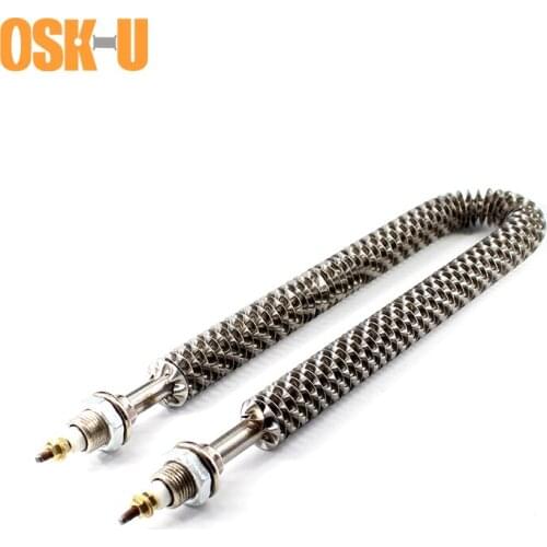 U Type Fin Heating Element 220V M16/M18 Thread Heater Element 10/12mm Tube Diameter U Shaped Heating Tube for Load Cabinet