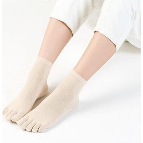 5 Toe Socks Womens Cotton Summer Mid-Calf Candy Color Female Korean