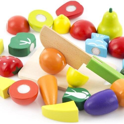 Newborn Baby Pretend Play Kitchen Set Children Fruits Vegetables Cutting Educational Montessori Toys for Children Christmas Gift