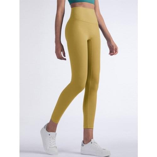 Pure Color Women New RunningSports Leggings High Waist Yoga Pants Quick Drying Sports Leggings High Elastic Fitness Trousers