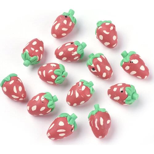 20PCS Handmade Polymer Clay Flat Round Beads Flower Pattern Mixed Color Beads For DIY Jewelry Making,11~12x6~7mm, Hole: 3mm