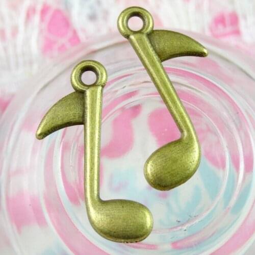 80pcs 23.2*14MM Charms Musical Note Pendant Vintage Antique Bronze color DIY Handmade Jewelry