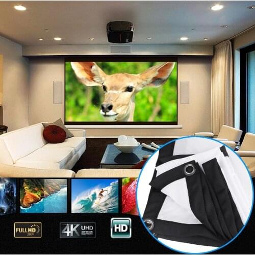 Portable 3D HD Wall Mounted Projection Screen Canvas LED Projector Screen For Home Theater 60/72/84/100/120 inch #T2G