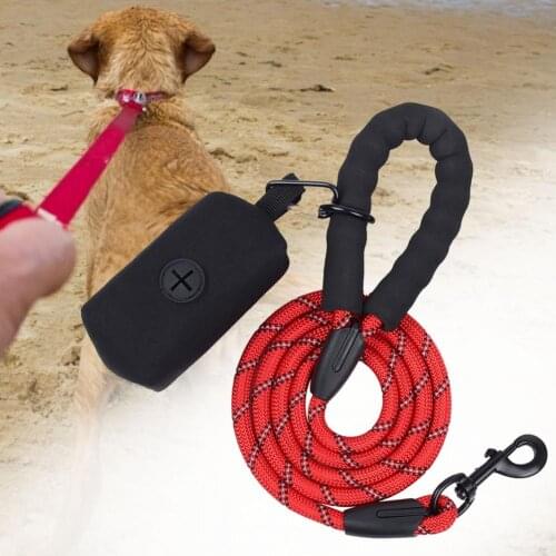 3 Colors Pet Leashes Traction Rope Reflective with Pooping Bag Nylon Walking Easy to Use Safety Pet Leash for Puppy for Outdoor