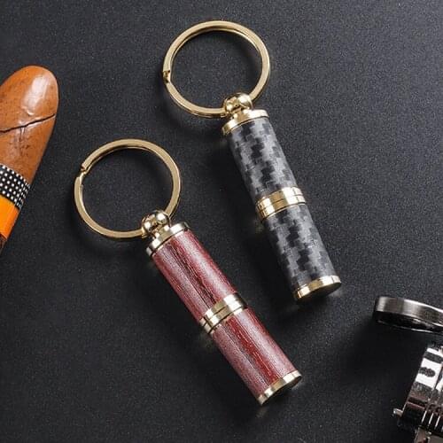 Alloy Smoking Cigar Cutter Puncher Stainless Steel Pocket Smoke Accessories Blade Key Pendant Cigar Punch Drill Opener