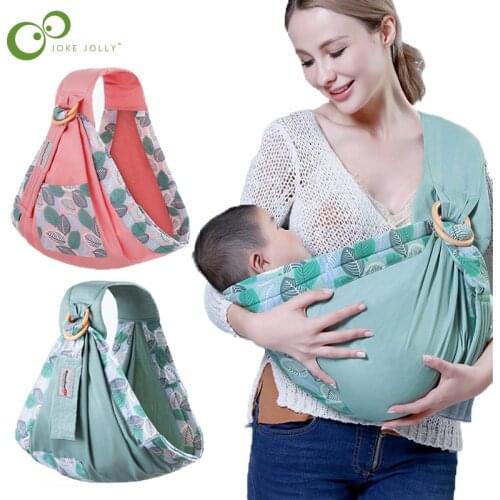 Baby Wrap Carrier 0-36M Newborn Sling Dual Use Infant Nursing Cover Carrier Mesh Fabric Breastfeeding Carriers Up to 130 lbs ZXH