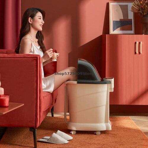 Foot bath full-automatic massage heating constant temperature electric high-deep barrel household foot bath artifact for calf an