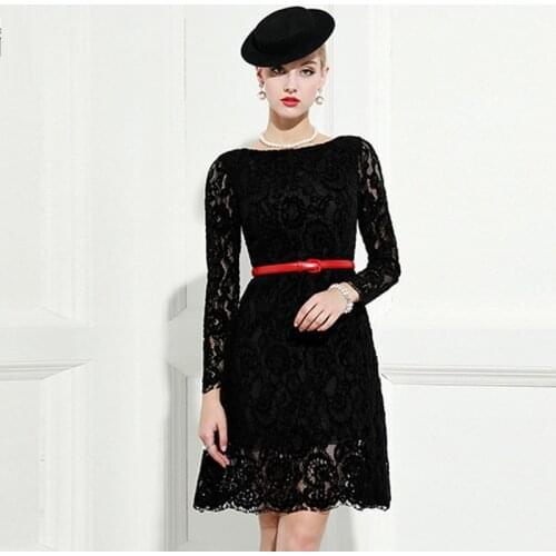 High End One Neck Velvet Lace A-Line Dress Party Dress