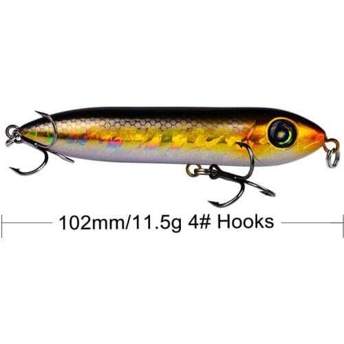 1PCS Hard Snake Head Pencil Fishing Lure 10.2cm 11.5g Long Shot Floating Wobbler Crankbait Plastic Artificial Bait Treble Hooks