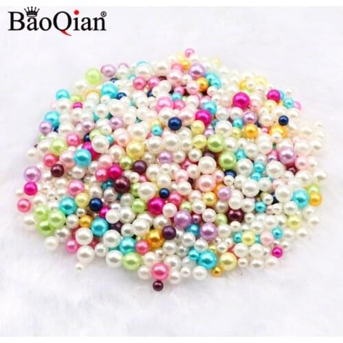15Gram/Pack 2.5-5mm Mixed ABS Acrylic Round Pearl Beads For Jewelry Making Craft Non-porous Pearls Clothing Accessories